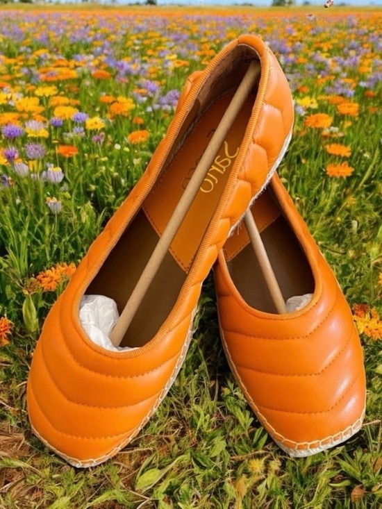 Franco Sarto Shoes - FRANCO SARTO KIYA ESPADRILLE LOAFER SZ 6.5M IN ORANGE LEATHER